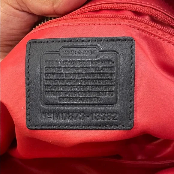 Coach Signature Canvas & Leather Satchel – Red/Pink Interior – Style No. 13382 - Picture 12 of 13